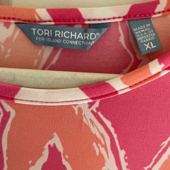 Tori Richard Pink Pullover Summer Dress Women’s Size XL Resort Wear Hawaiian - Picture 3 of 4